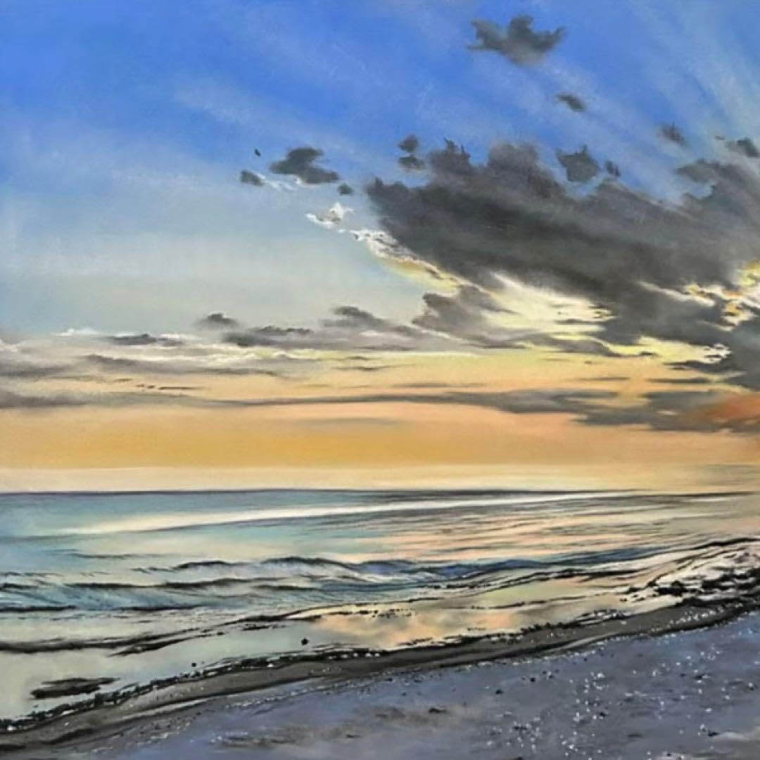 原画 冒険の旅へ （鳥の絵 ガラクタ アンティーク 森林 パステル画